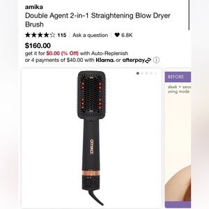 Amika: Agent 2 in 1 straightening blow dryer brush